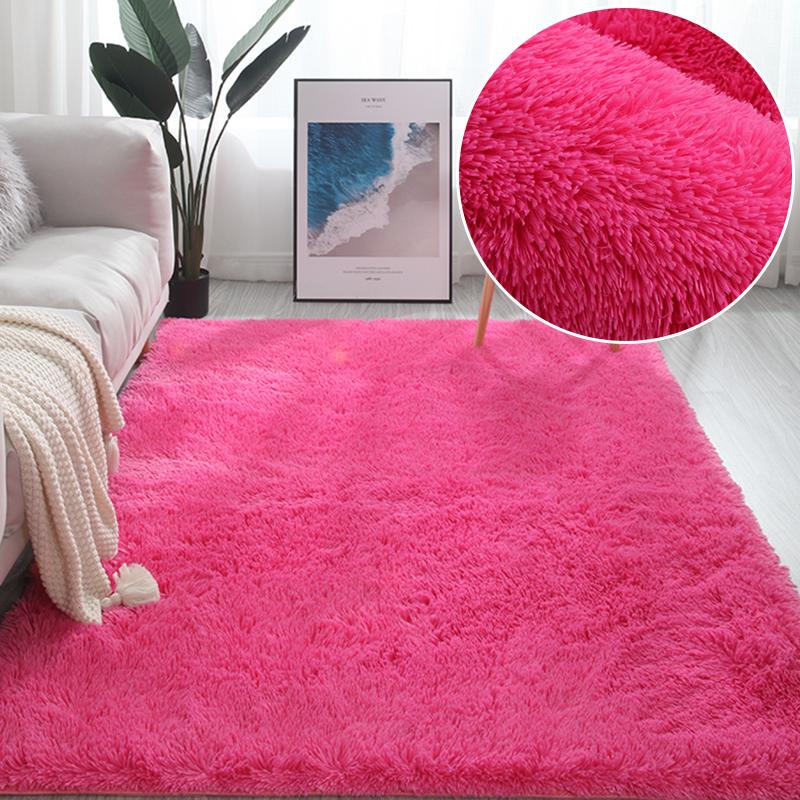 

Hairy Rainbow Rugs for Children Bedroom Soft Furry Carpets Living Room Kids Baby Room Nursery Playroom Cute Room Decor Area Rug 50x80cm розы красного