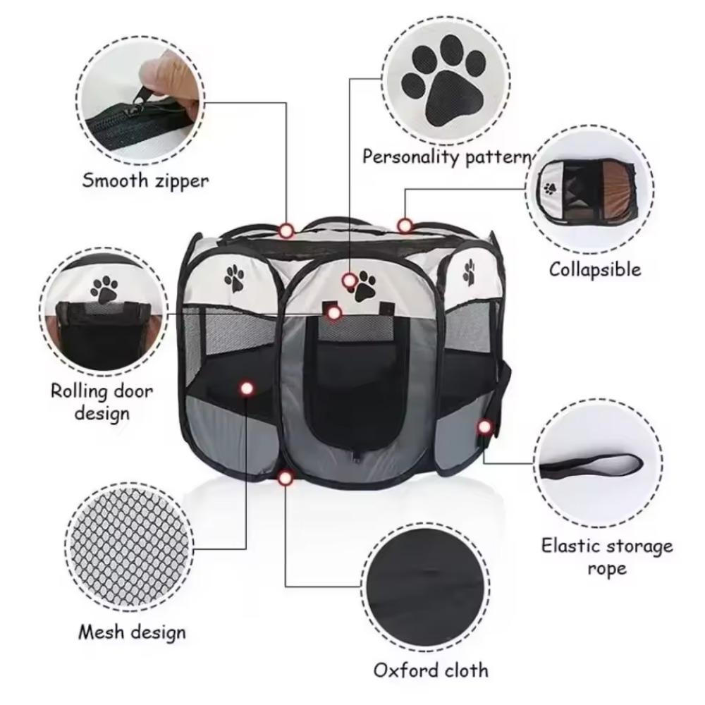 Cat and Dog Delivery Room Pet Octagonal Cage Breathable Fence Pet Tent Foldable Cat and Dog Bed Household Cat Bed Pet Supplies