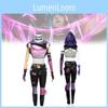 Entzückendes Lila Jinx Cosplay Kostüm aus Arcane League Of Legends für Gaming-Enthusiasten