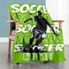 Green Football Style64 Personalized Text Blanket Throw Personalized Blanket Comfortable for Picnics Couch Sofa Livingroom for All Occasions