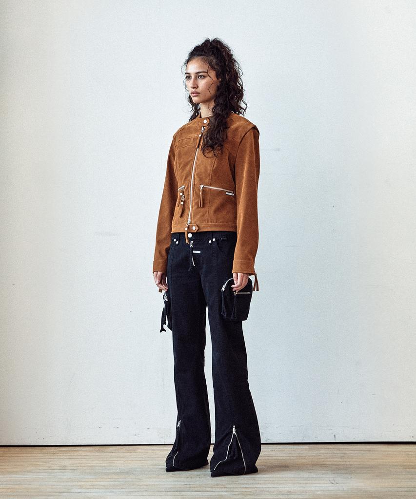 Thevinylhouse Non Collar Suede Jacket(W) Brown