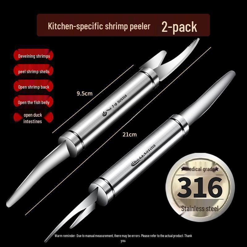 Stainless Steel Shrimp Line & Shell Peeler – 2-in-1 Back Opener & Remover Knife for Home Use