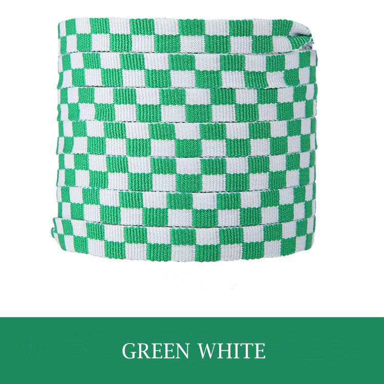 Checkerboard Shoelaces Flat Two-color Printing Shoe Laces for Sneakers Casual Canvas Shoe Accessories White Shoelace 1 Pair
