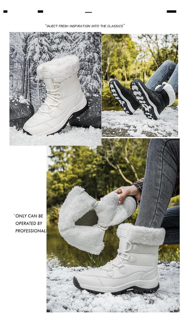 2025 Women's High-top Winter Snow Boots - Outdoor Travel Cotton Combat Footwear