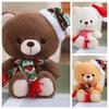 Wear Christmas Hat Christmas Series Plush Toys Bear Plushies Doll  Christmas Party Decor
