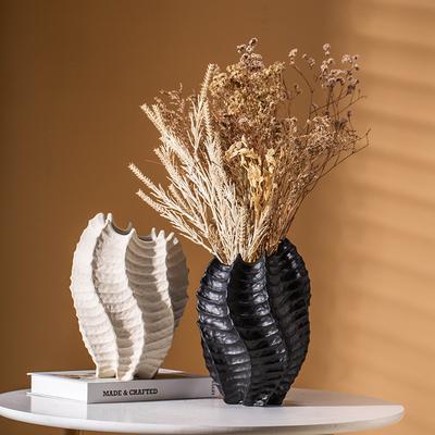 Ceramic Vase Irregular Folded Paths Abstract Ceramic Crafts Flower Vase Flower Arrangement Accessories Home Decoration