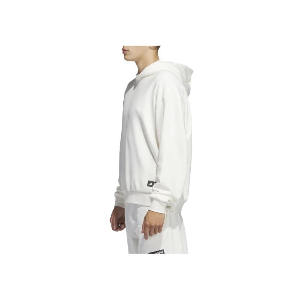Adidas Solid Color Loose Hoodie Men Tops White IC2438