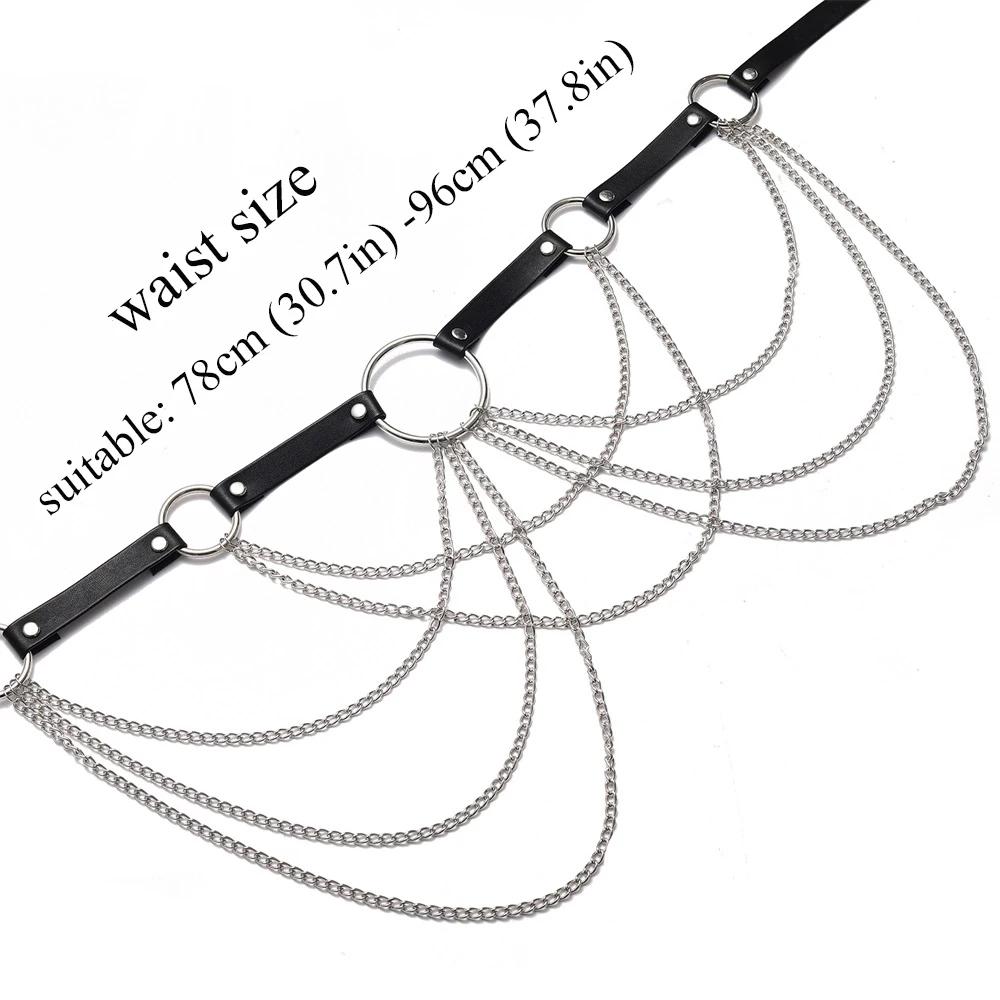 Women Belly Belt Chain Street Style Gothic Harness Chain Bustier Harness Waist Clothing Accessories