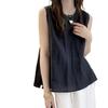 Summer 2026 Women's Slimming Cotton Linen Loose Vest Shirt