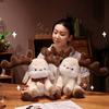 Reindeer Christmas Scarf Plush Toy Big Eared Elk Stuffed Animal Doll Gift 35cm