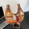 Ethnic Style Women's Bag with Tassels Fashionable and Versatile Crossbody Bag Popular Chain Shoulder Crescent Bag