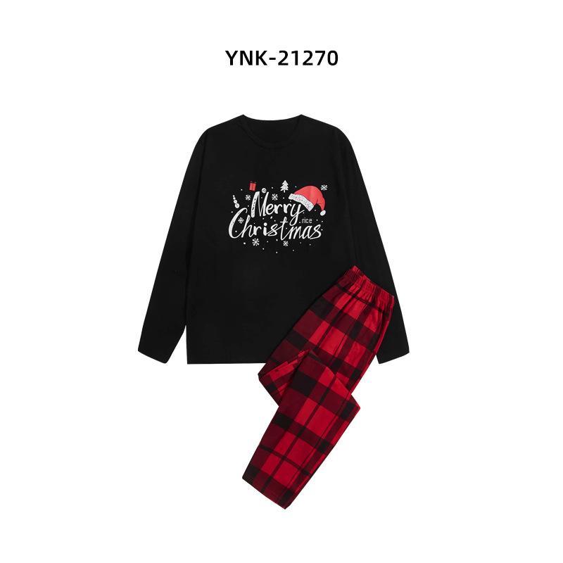 

Men s European & American Style Christmas Homewear Set - Loose Cotton Long Sleeve Shirt & Pants Pajamas XL (80-90 kg)