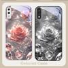 Ice crystal-colored roses For Samsung A01 02 03 Core 04 05 06 10 12 13 14 5G 15 16 M02 12 Note 8 9 10 20 glass Ultra phone case