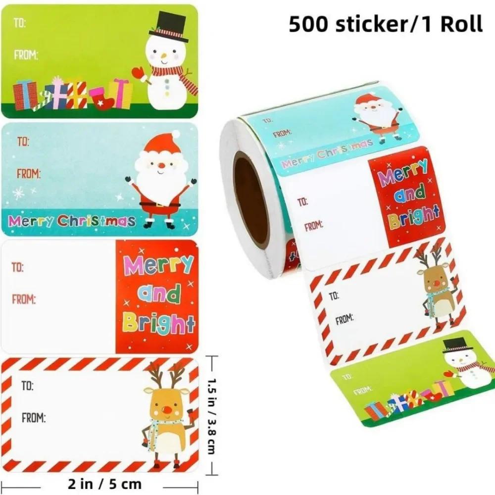Christmas Gift Tags for Holiday Presents Decoration, Santa Christmas Labels Self Adhesive Stickers, Xmas Name Tag Stickers