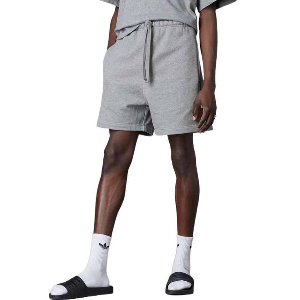 adidas Originals Trefoil Stripe Drawstring Straight-Leg Casual Shorts Men Bottoms Grey HM5119