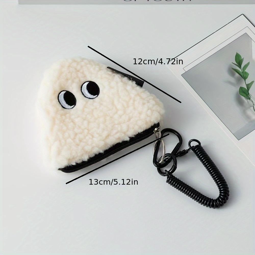 Cute Rice And Vegetable Roll Doll Plush Wallet Lightweight Polyester Hanging Storage Bag With Zipper Portable Niche Organizer