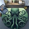 Green Octopus Round Area Rug,Carpet Rug for Living Room Bedroom Sofa Playroom Decor,Non-slip Floor Mat