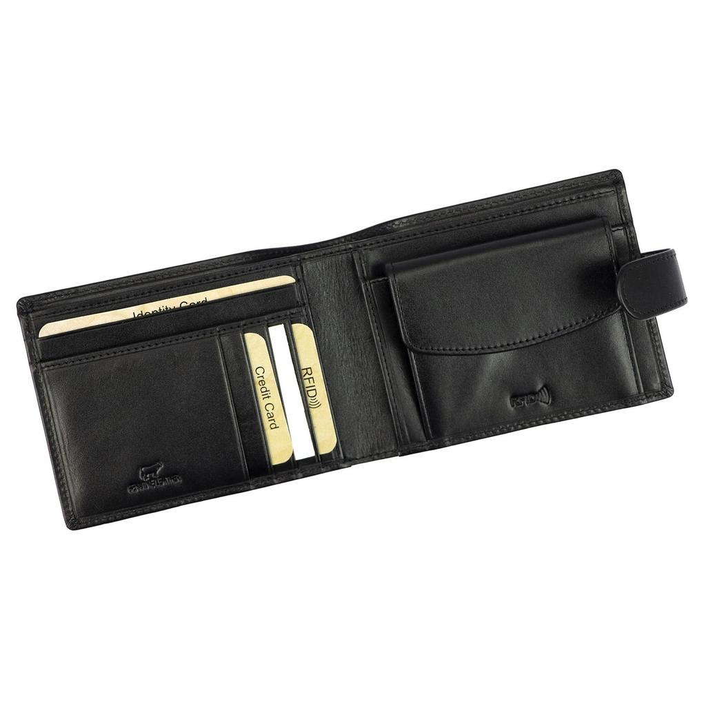 Poziomy Skórzany Męski Portfel EL FORREST Z RFID