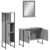 3 Piece Bathroom Furniture Set Grey Sonoma Wood Based Panel