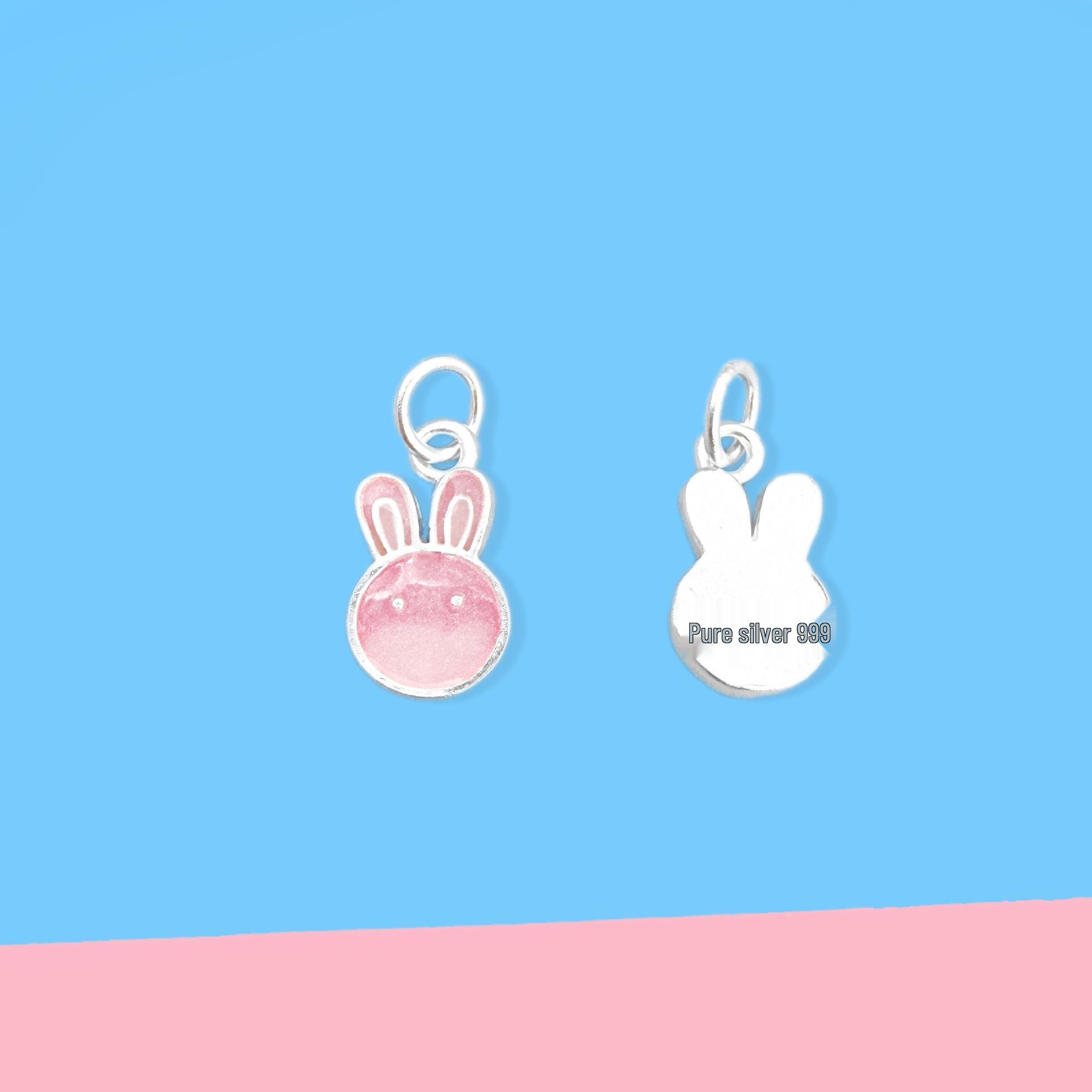 Sterling Silver Rabbit Pendant Charm for DIY Jewelry