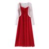 A Two-piece Set of Plus-size Women's Halter Dress and Cardigan for Summer Vacation