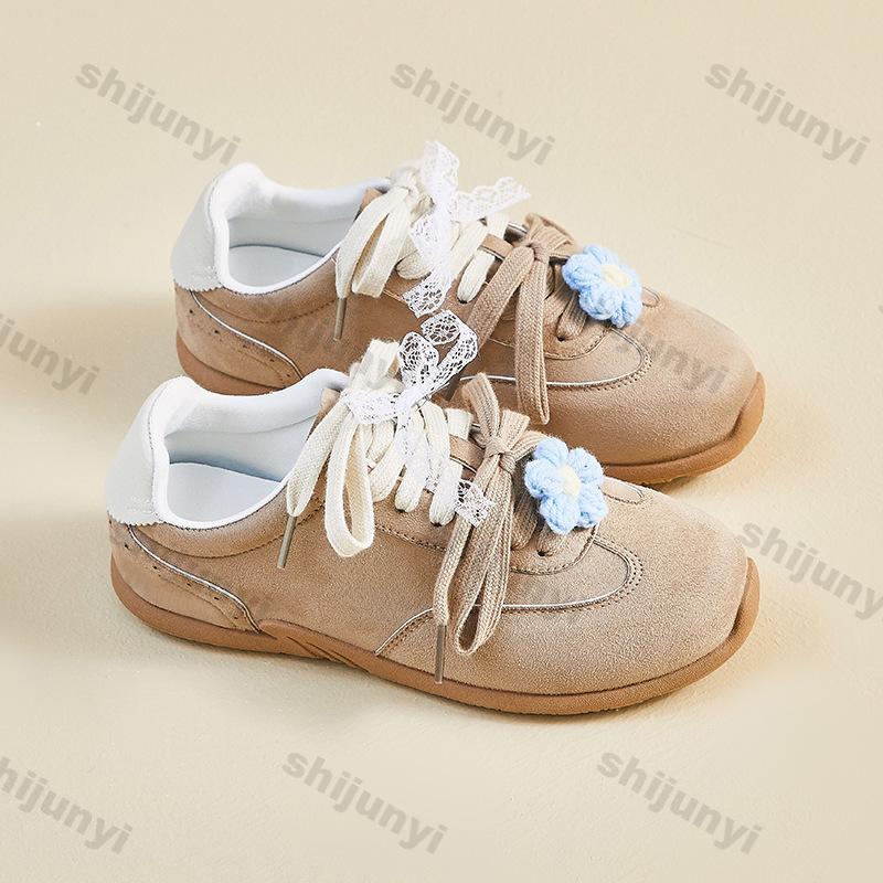 Fashion Women Shoes 2025 Spring New Fashion Breathable Non Slip Woman Sneakers Comfortable Lightweight Flower Lace Lace-up Casual Shoes