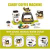Kids 3in1 Coffee Machine Toy Set 41pcs Pretend Play With Light Sound Manual Water Outlet Role Playing Gift For Boys Girls
