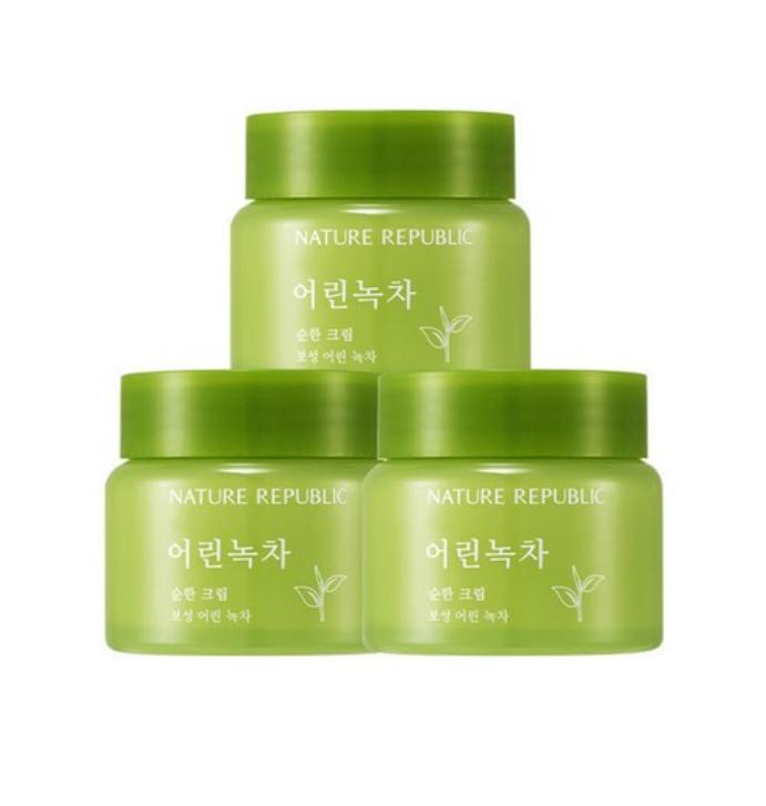 Nature Republic Milde Grüntee-Creme – 55 ml | Beruhigende Feuchtigkeitspflege aus Jeju für empfindliche Haut