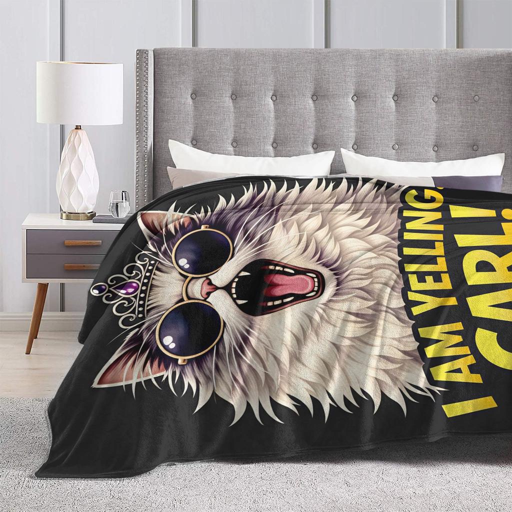 Dungeon Crawler Carl I am Yelling Carl Blanket Soft Funny Plush Throw Blanket For Children Outdoor Flannel Bedspread Bed Cover