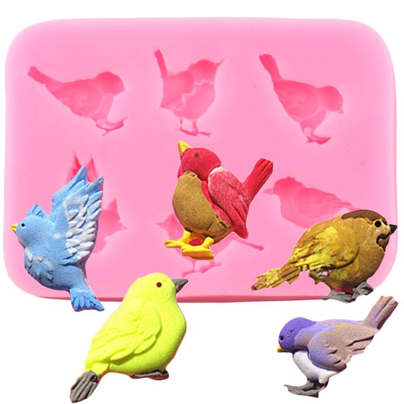 Lovely Bird Silicone Moulds Fondant Mould DIY Cake Decoration Chocolate Gumpaste Mould Cupcake Topper Candy Resin Clay Moulds