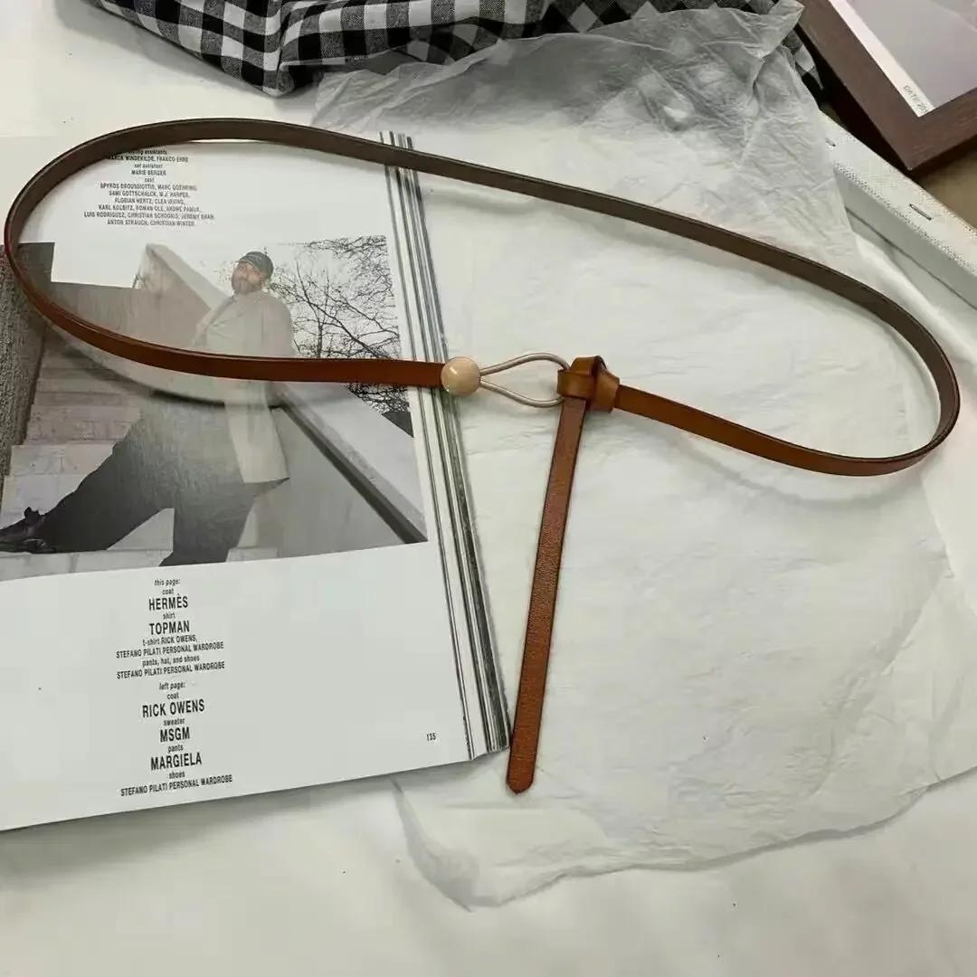 

Модный женский тонкий поясной ремень Минималистская одежда Украшения Кожаные ремни Юбки Платья Утягивающие ремни коричневый