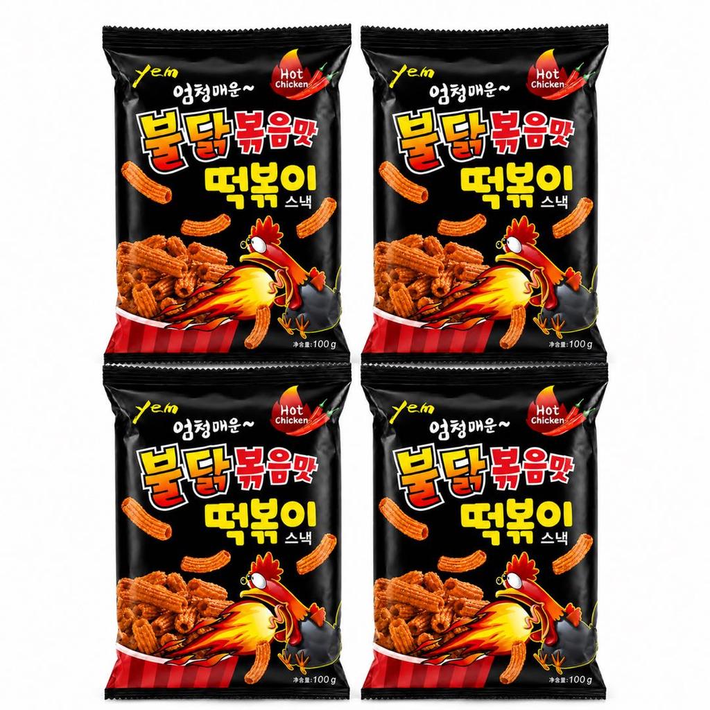 YEM Spicy Chicken Rice Cake Strips Snack 100g