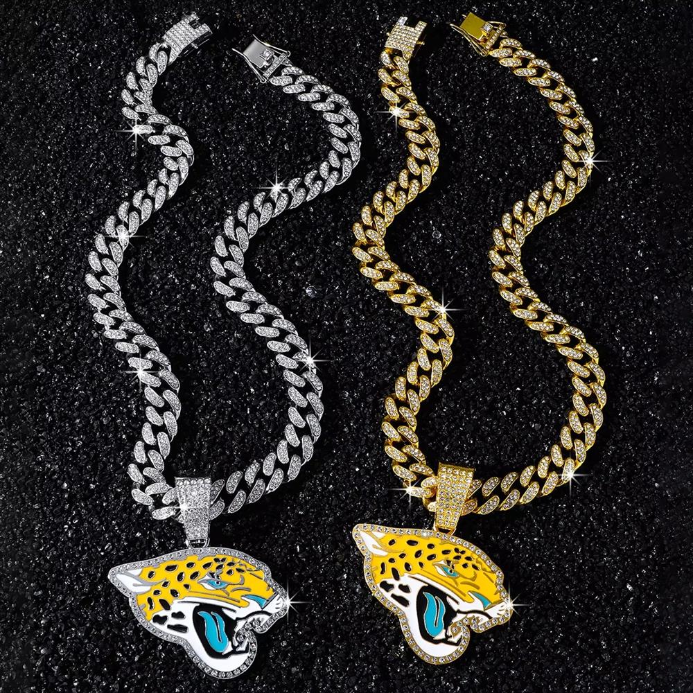 Jewelry for Resellers New Men's Natural Stone Chain Sporty Style Personalized Flat Leopard Head Pendant Necklace Gift