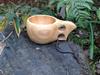 Tawatawa Kuksa Wooden Mug, Natural Wood, Approx. 8cm Diameter, Handmade Cup