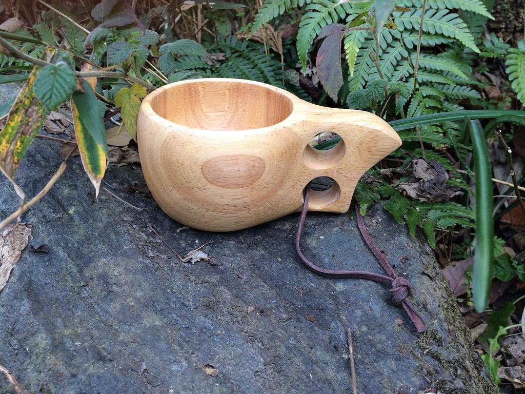 Tawatawa Kuksa Wooden Mug, Natural Wood, Approx. 8cm Diameter, Handmade Cup