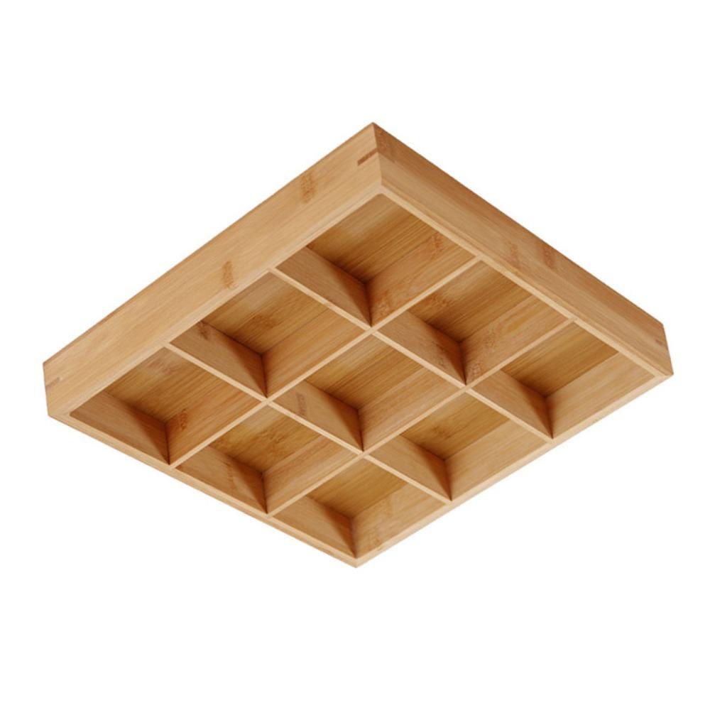 Bamboos Serving Tray Independent Separate Snack Tray Easy To Wipe Display Plate  Afternoon Tea