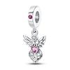 S925 Silber Romantisch Klassischer Stil Rosa Engel Anhänger DIY Armband Schmuckzubehör