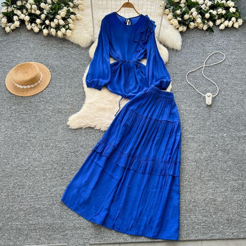 

Женская ретро-юбка Royal Sister Simple Temperament с рукавами-фонариками и эластичной талией для похудения One size