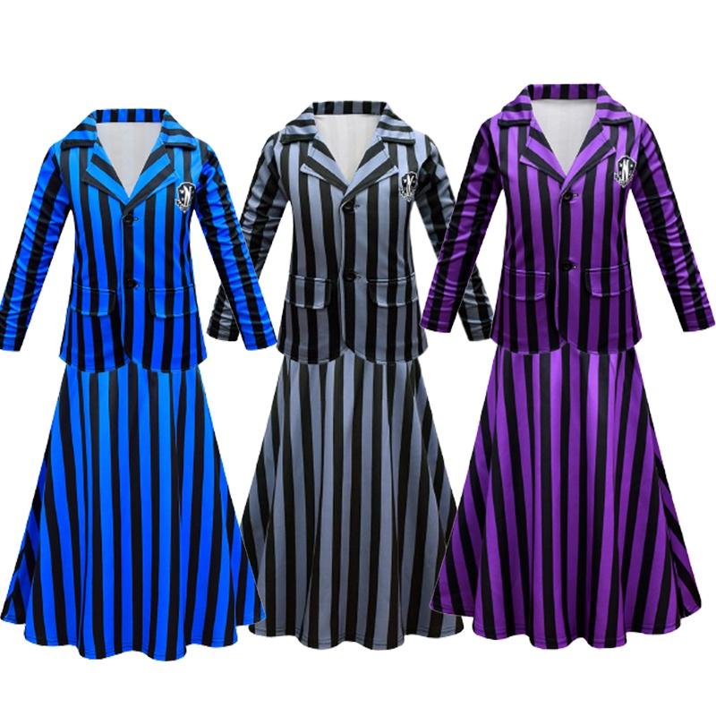 Stylish Wednesday Addams Enid School Uniform Party Dress For Girls