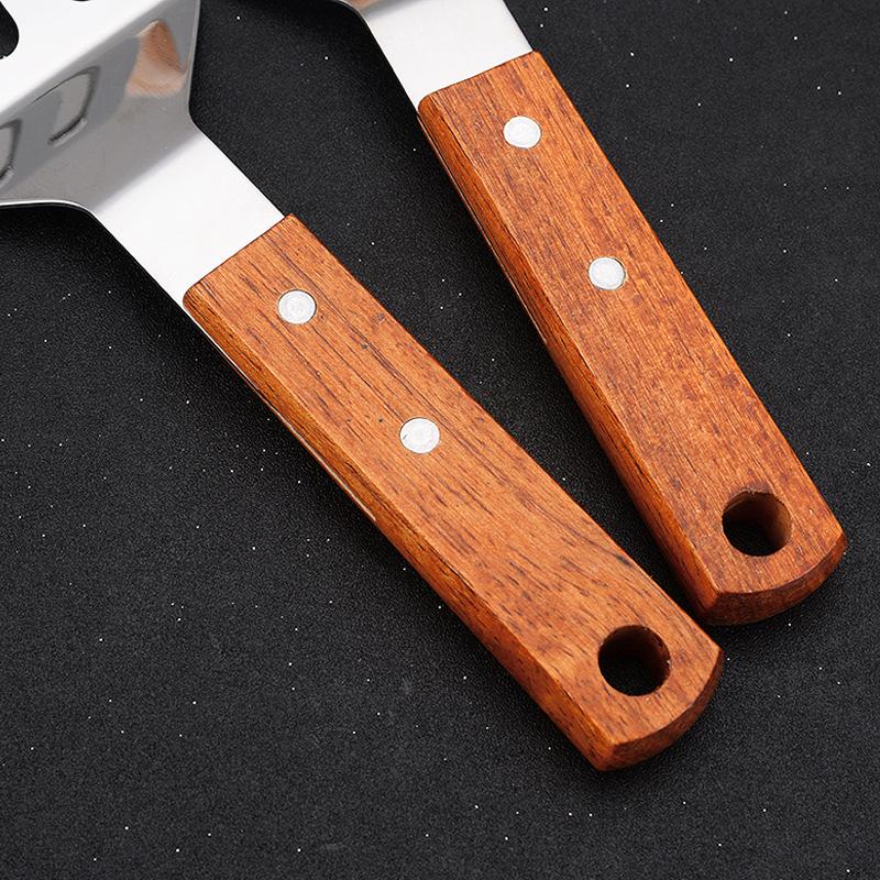Stainless Steel Wooden Handle Cooking Spatula Steak Egg Pancake Frying Shovel Pizza Shovel Kitchen Accessories