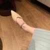 Grape mother studiolee2025 one-word diamond with pointed head after empty thick heel cool slippers women's thick heel sandals