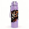 1PC Fierce Tiger Head Wild Animal Pattern 750ml Color Plastic Sports Water Bottle Leakproof Flip Straw Lid Suitable for Sports Office Home Use