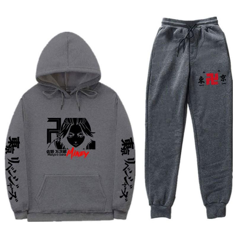 Mens Thick Fleece Hoodie Jogger Set Casual Hip Hop Streetwear Two Piece Outfit