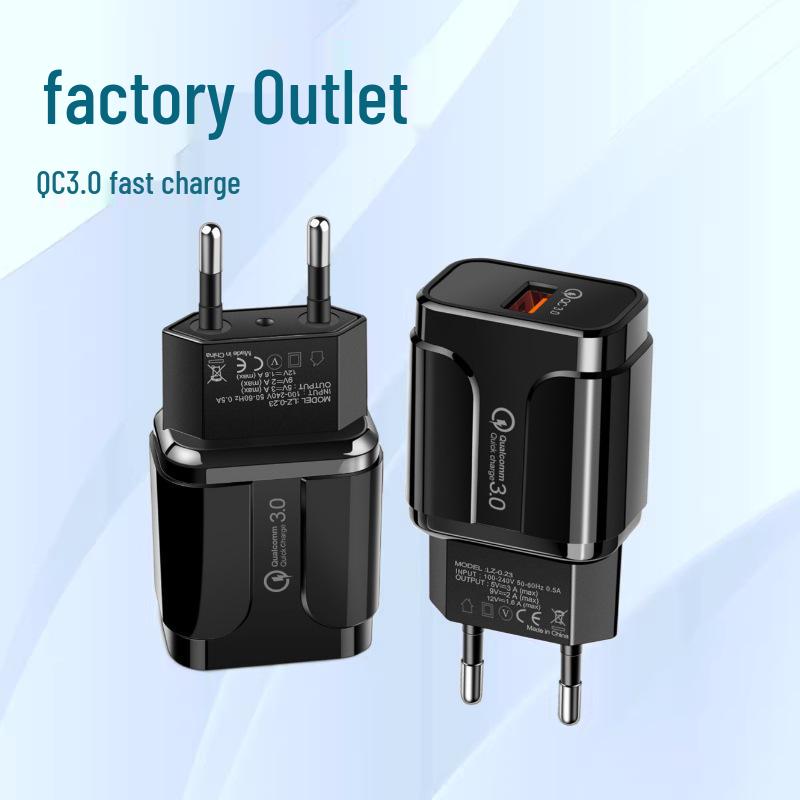 Mobile Phone Travel Charger QC3.0 Single Port Fast USB Charging Adapter