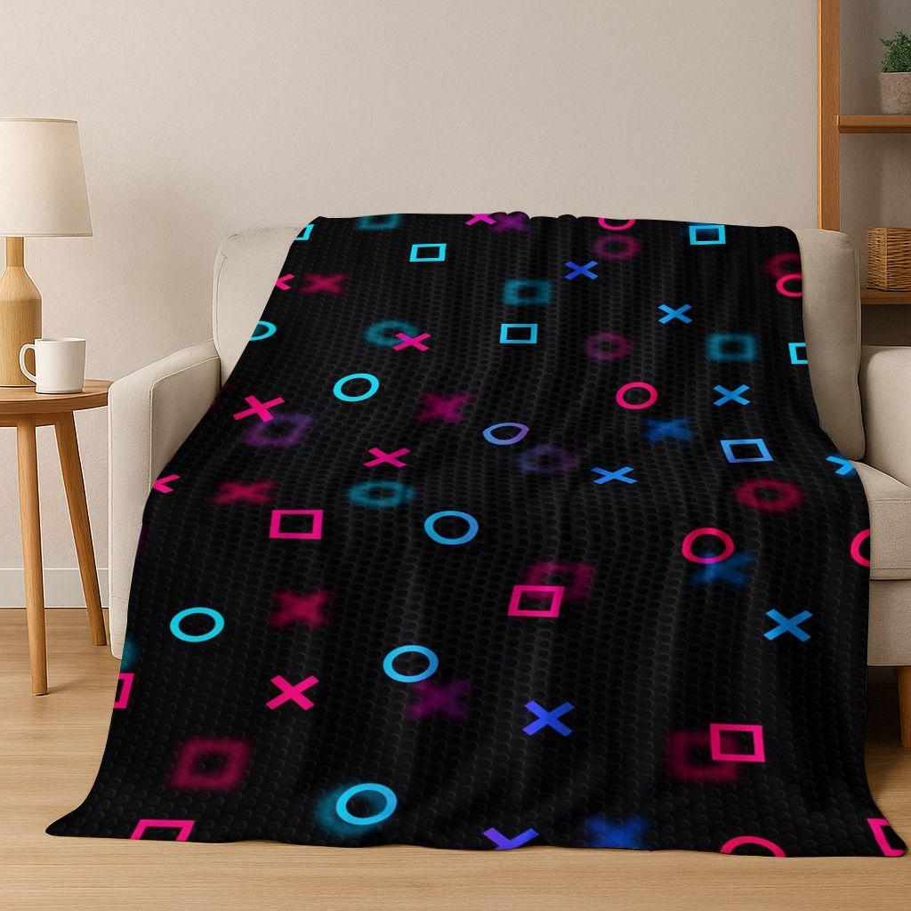 26 Style Gamer Zone Game Controller Flannel Blanket,Warm and Cozy Soft Throw Blanket for Home Bedroom Bed Sofa Travel Cover Kid