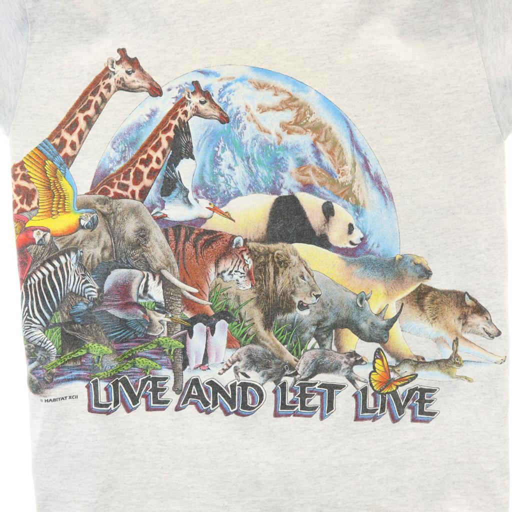 SIGNAL SPORTS 90s Made In USA Old Animal Print Short Sleeve T-shirt M Men's Used