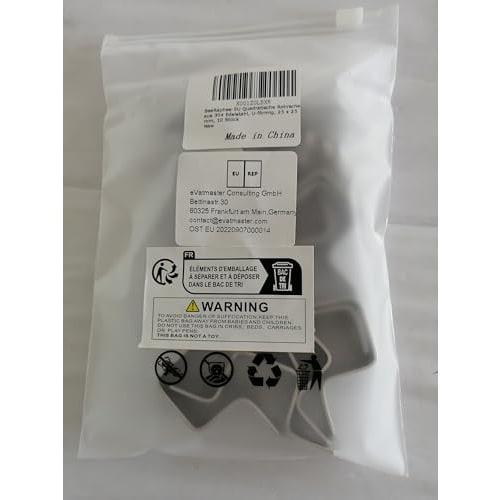 (10pcs) 25x25mm Square Pipe Clamps, 304 Stainless Steel U-Shaped Strut Connector Brackets, Tube Buckles, Hose Clamps, Cable Clamps