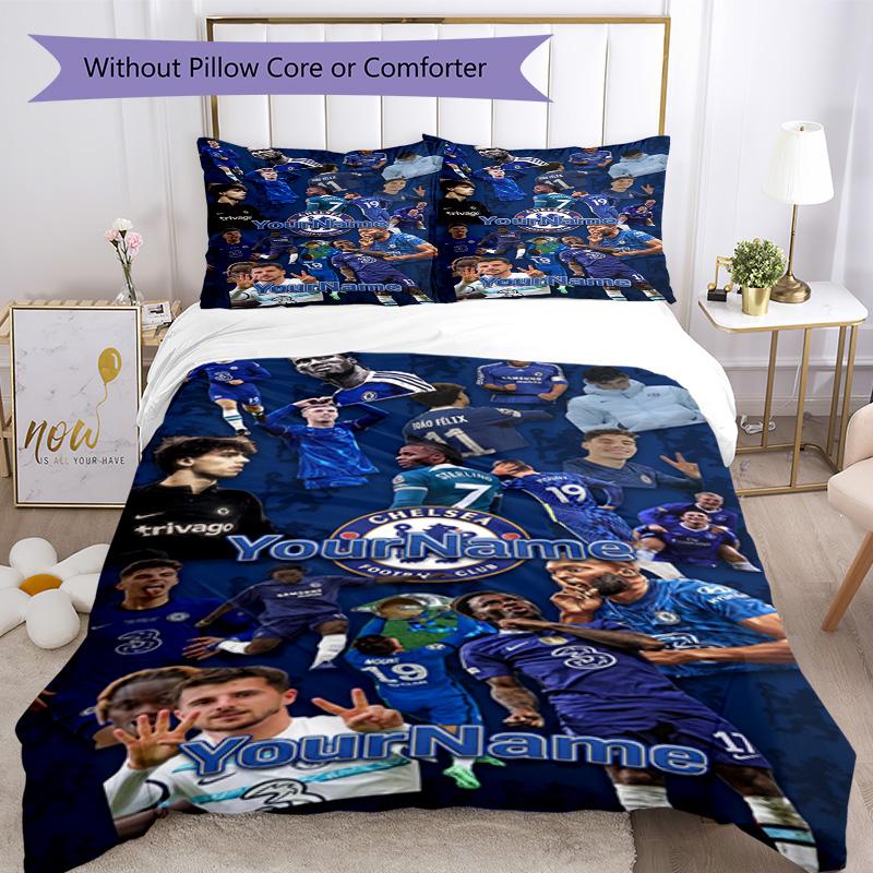 Chelsea Personalizza il tuo nome Set Biancheria da Letto Copripiumino Traspirante con Federe Decorazione per la Casa Regalo di Compleanno