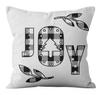Merry Christmas Decoration Pillow Pillowcase Black White Plaid Cushion Cover Home Sofa Chair Short Plush Material