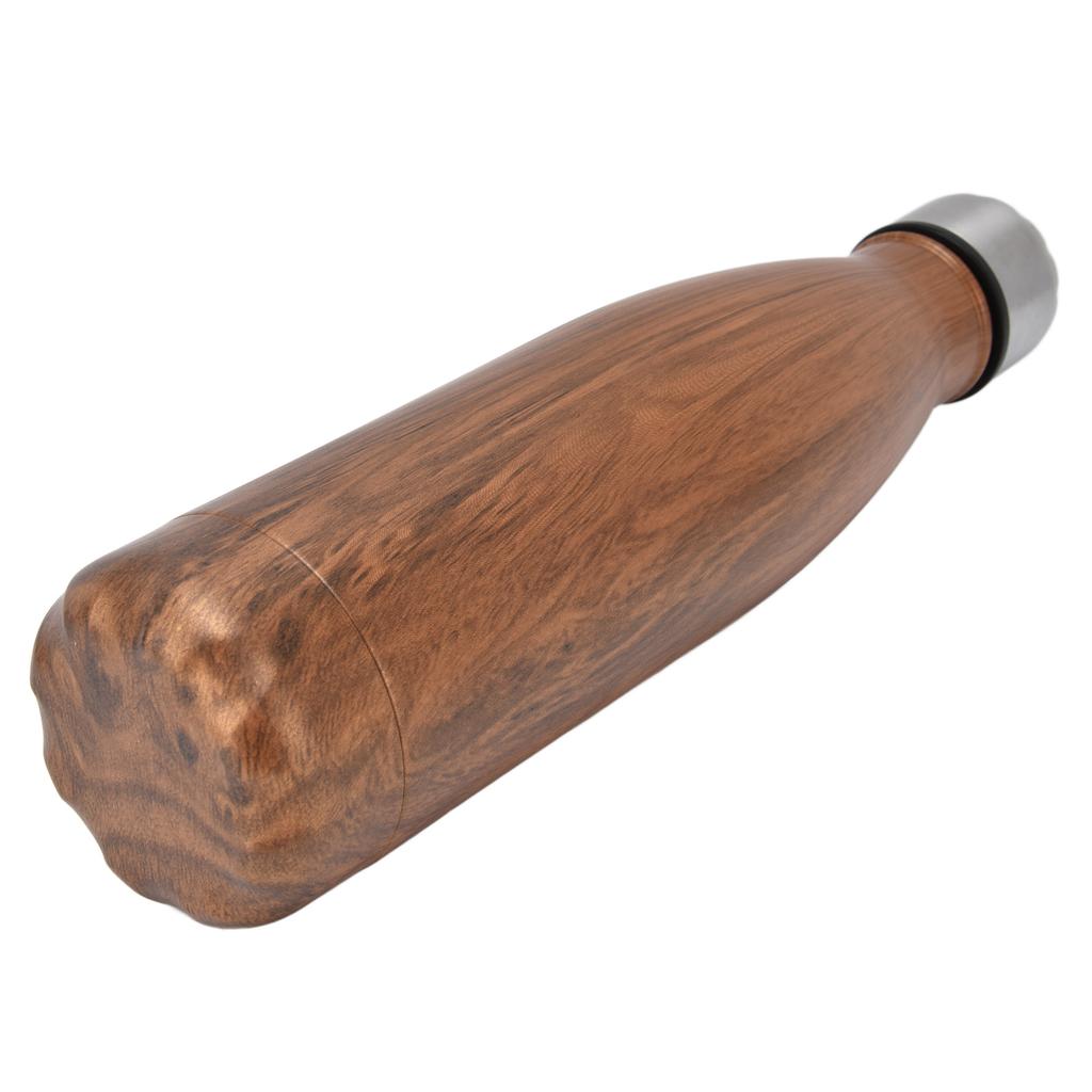 Cola Shape Thermal Flask Stainless Steel Water Bottles for School Outdoor Sports Camping Hiking TravelWood Grain